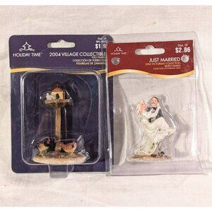 Holiday Time Figurines Victorian Collection Just Married Bride Village Chickens